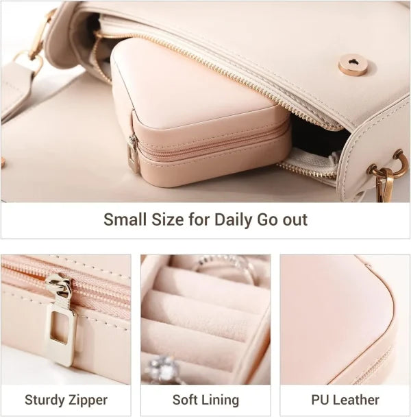 Jewelry Organizer Box , Mini Jewelry Box Travel Pu Leather | Jewelry Organizer Box