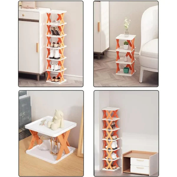 Storage Shoes Shelf Box Plastic Space Saving Cabinet Shoes Organizer For Entry (random Color)
