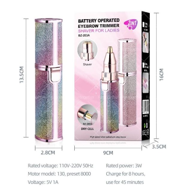 2 In 1 Electric Eyebrow Trimmer And Shaver, Flawless Facial Machine Razor, Painless Eyebrow Removal (rechargeable)