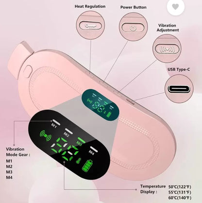 Digital Period Pain Relief Pad – Heating & Vibrating Belt for Menstrual Cramps