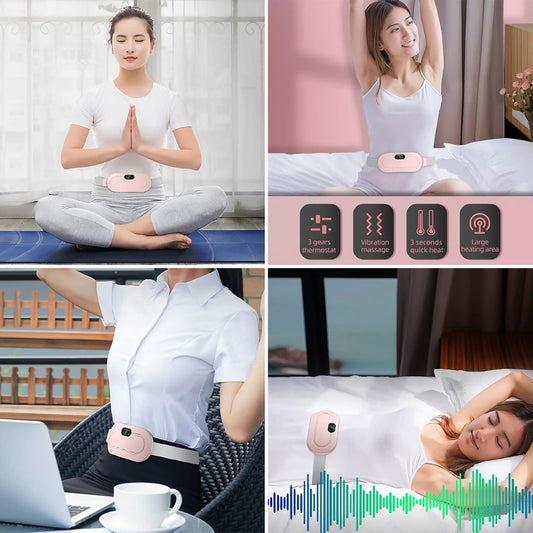 Digital Period Pain Relief Pad – Heating & Vibrating Belt for Menstrual Cramps