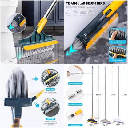 Keep your home spotless with this 2-in-1 floor cleaning brush. Featuring a 120° rotatable head