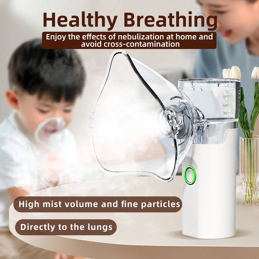 Portable Mesh Nebulizer Machine – Silent Handheld Inhaler for Kids & Adults