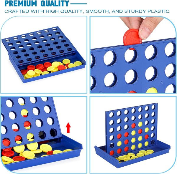 4 In A Row Board Game For Kids / Travel Board Game (random Color )