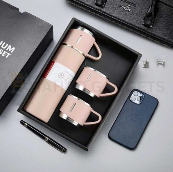 Stainless Steel Vacuum Flask Set 500ml Double Wall Thermos Set Vacuum Flask Gift Set With Double Lids