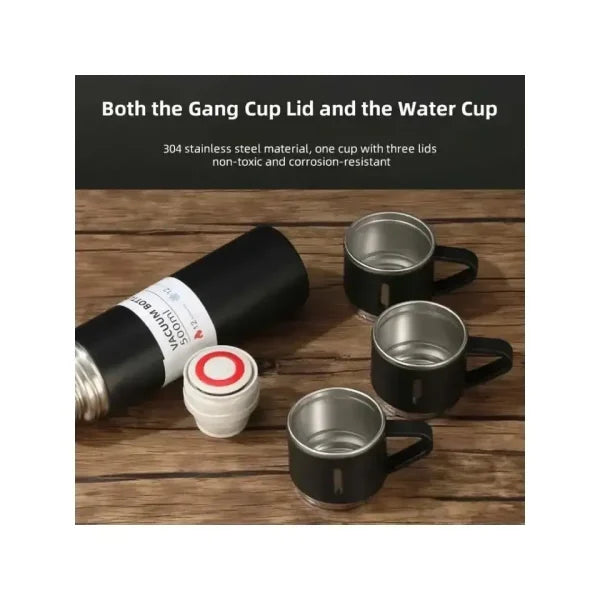 Stainless Steel Vacuum Flask Set 500ml Double Wall Thermos Set Vacuum Flask Gift Set With Double Lids