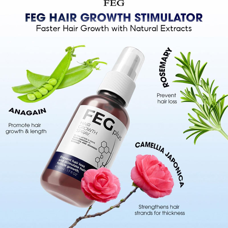 Feg Plus Hair Growth Spray – Stimulate Follicles, Reduce Hair Fall, And Encourage Thicker, Healthier Growth 60ml