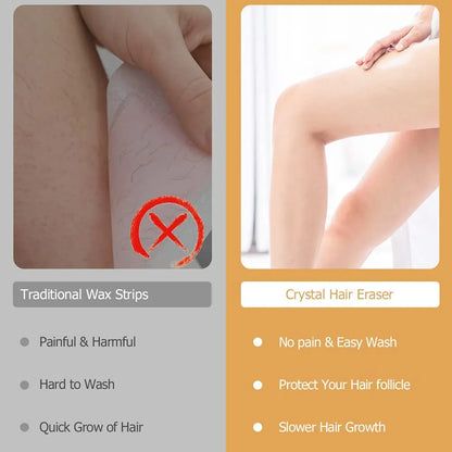 Crystal Hair Eraser Painless Exfoliation Hair Removal Tool For Arms Legs Back