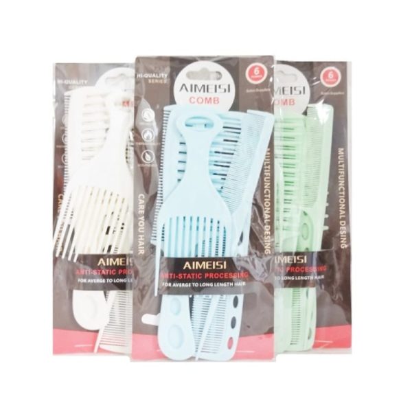 Aimeisi Multifunctional Hair Comb Set – 6 Pcs Durable Styling Combs For Medium To Long Hair
