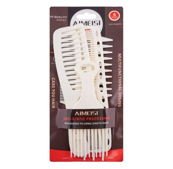 Aimeisi Multifunctional Hair Comb Set – 6 Pcs Durable Styling Combs For Medium To Long Hair