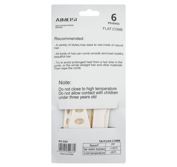 Aimeisi Multifunctional Hair Comb Set – 6 Pcs Durable Styling Combs For Medium To Long Hair