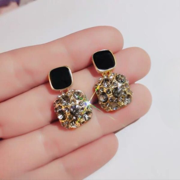 Pjt-984 Fashion Rhinestone Square Earrings For Women Women Jewelry Party Accessries Gift