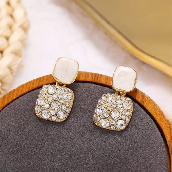 Pjt-984 Fashion Rhinestone Square Earrings For Women Women Jewelry Party Accessries Gift