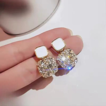 Pjt-984 Fashion Rhinestone Square Earrings For Women Women Jewelry Party Accessries Gift