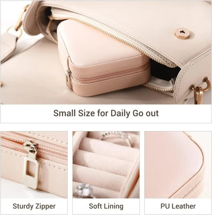 Jewelry Organizer Box , Mini Jewelry Box Travel Pu Leather | Jewelry Organizer Box