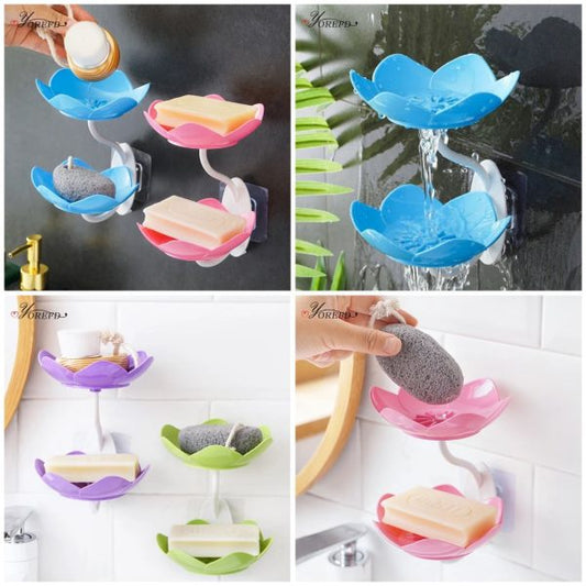 Lotus Flower Wall-mounted Soap Holder ( Pack of 3)