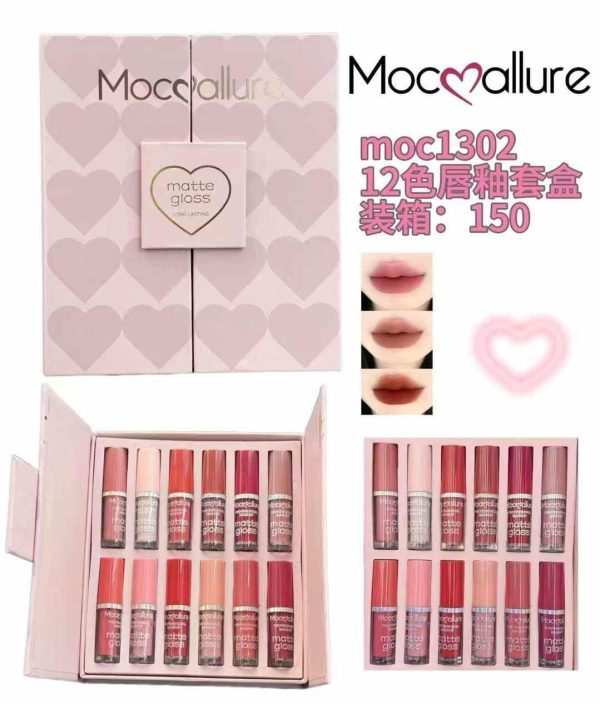Mocallure 12-piece High Pigment Lip Gloss Set | Rich & Vibrant Shades – Pink, Red, Peach, Nude & Maroon | Smooth Liquid Texture, Long-lasting Shine For Any Occasion
