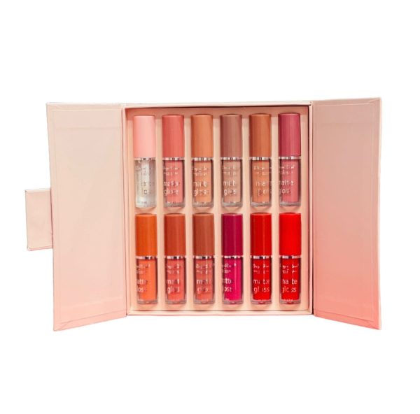 Mocallure 12-piece High Pigment Lip Gloss Set | Rich & Vibrant Shades – Pink, Red, Peach, Nude & Maroon | Smooth Liquid Texture, Long-lasting Shine For Any Occasion