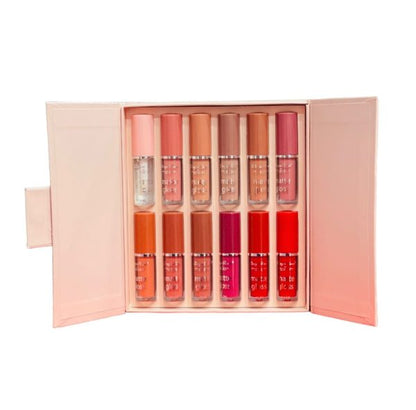 Mocallure 12-piece High Pigment Lip Gloss Set | Rich & Vibrant Shades – Pink, Red, Peach, Nude & Maroon | Smooth Liquid Texture, Long-lasting Shine For Any Occasion