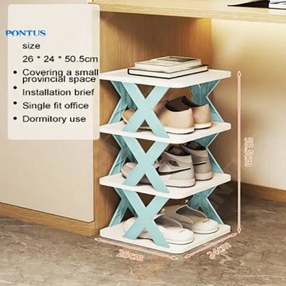 Storage Shoes Shelf Box Plastic Space Saving Cabinet Shoes Organizer For Entry (random Color)