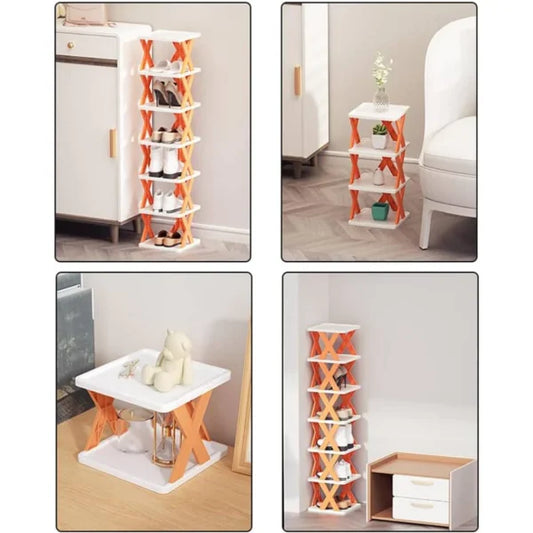 Storage Shoes Shelf Box Plastic Space Saving Cabinet Shoes Organizer For Entry (random Color)