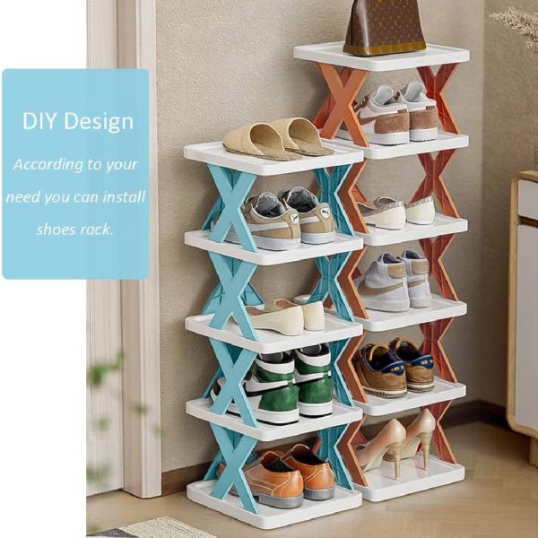 Storage Shoes Shelf Box Plastic Space Saving Cabinet Shoes Organizer For Entry (random Color)