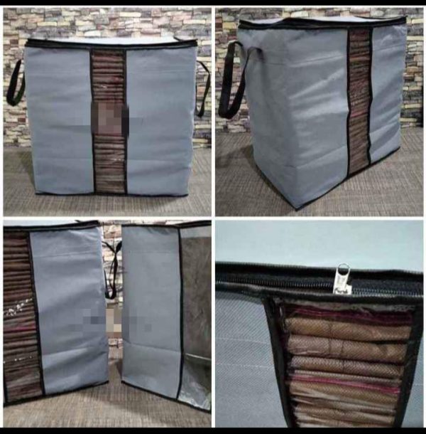 (nw000162) Grey Organizer Bag / Foldable Clothing Organizer Bags ( Pack of 2)