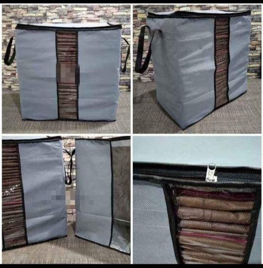 (nw000162) Grey Organizer Bag / Foldable Clothing Organizer Bags ( Pack of 2)