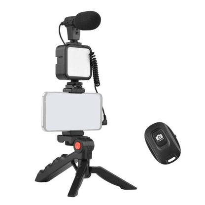 Vlogging Kit Accessories for Mobile Phone DSLR Camera Video Recording with Tripod Shoot Mic 360 LED Remote Selfie Light for Live Streaming Short Film